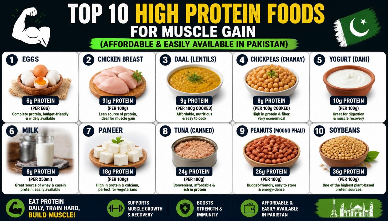 Top 10 High Protein Foods for Muscle Gain
