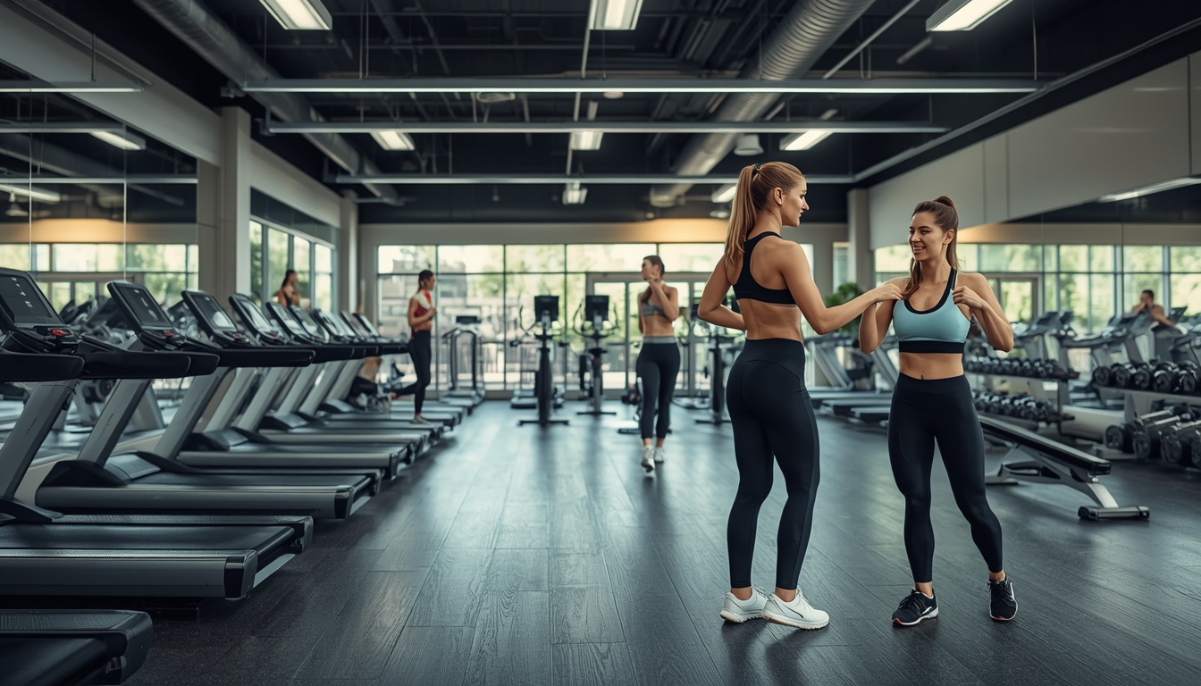 Ladies Standing And Talking in the gym