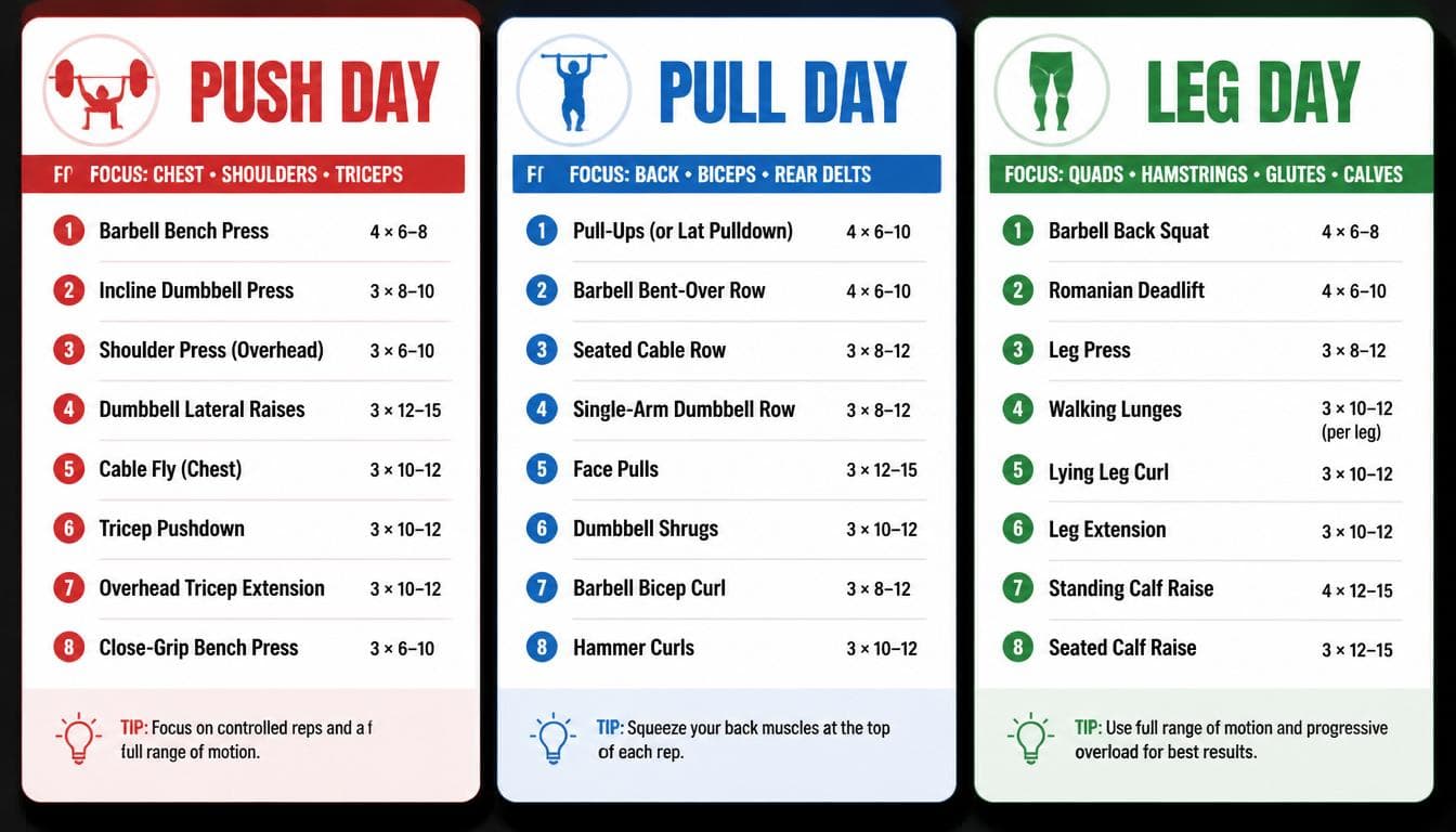 Push Pull Legs Workout (Complete 2026 Guide)